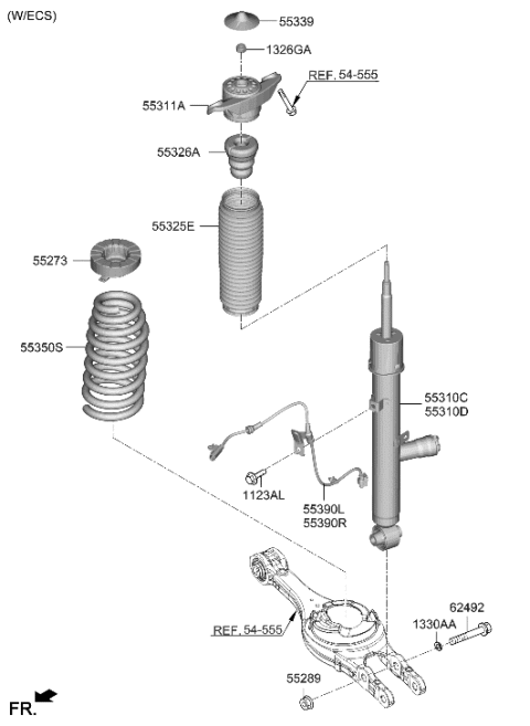 2008 Hyundai Azera Cover-Dust Diagram for 55325-S9000