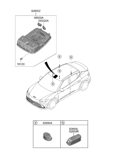 2023 Hyundai Genesis GV60 Room Lamp Diagram