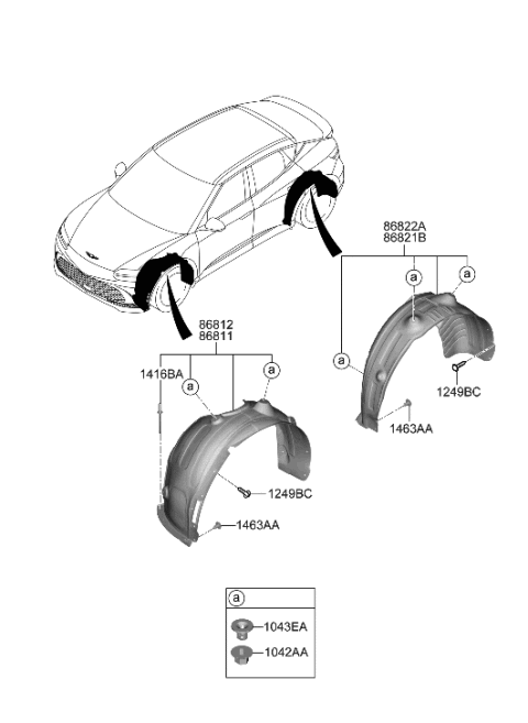 2023 Hyundai Genesis GV60 Wheel Gaurd Diagram