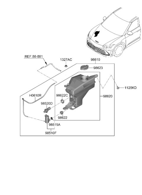 2023 Hyundai Genesis GV60 Windshield Washer Diagram