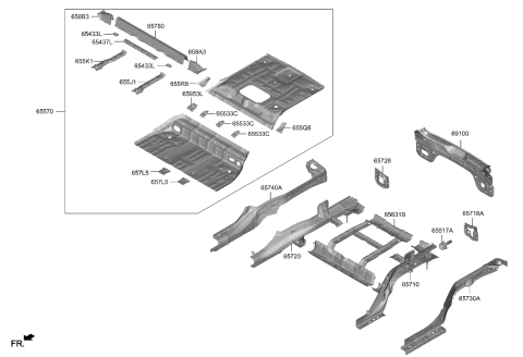 2023 Hyundai Genesis GV60 Floor Panel Diagram 1