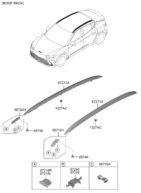 2023 Hyundai Genesis GV60 Roof Garnish & Rear Spoiler Diagram 1