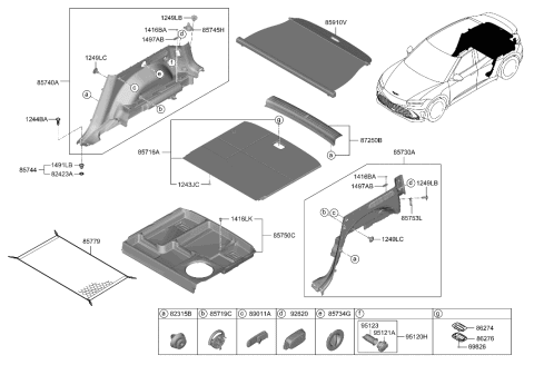 2023 Hyundai Genesis GV60 NET-HOOK,RR Diagram for 85795-GI000