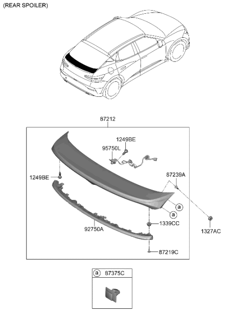 2023 Hyundai Genesis GV60 Roof Garnish & Rear Spoiler Diagram 2