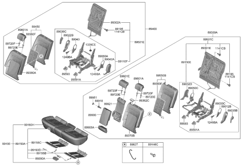 2023 Hyundai Genesis GV60 Guide Assembly-R/S H/REST W/LVR Diagram for 89770-AA000-NNB