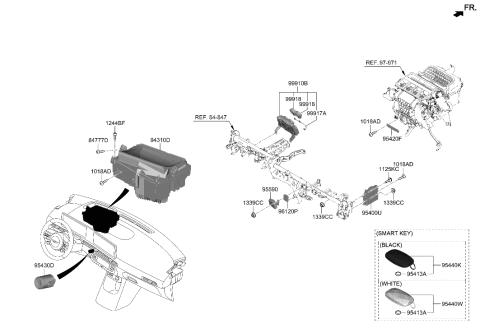 2008 Hyundai Azera BATTERY-TRANSMITTER Diagram for 95413-CU000
