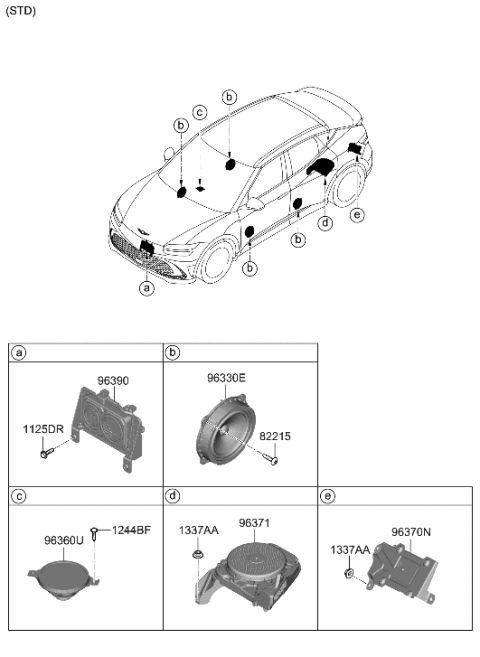 2023 Hyundai Genesis GV60 Speaker Diagram 1