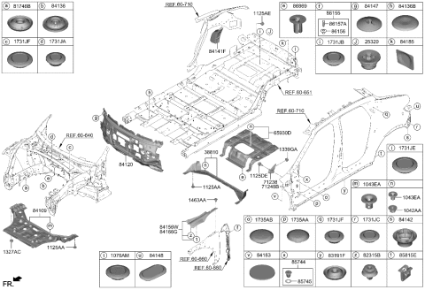 2023 Hyundai Genesis GV60 Plug-Wax Injection Hole Diagram for 17318-25000-B