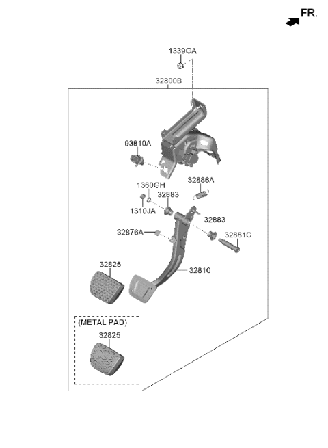 2023 Hyundai Genesis GV60 Brake & Clutch Pedal Diagram