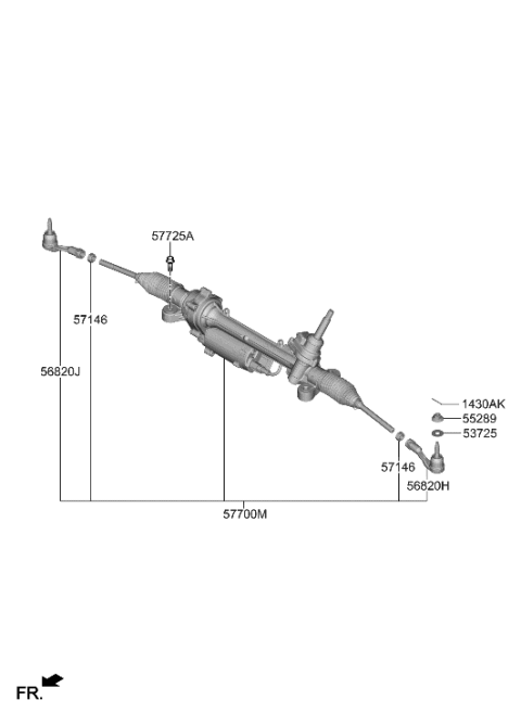 2023 Hyundai Genesis GV60 Power Steering Gear Box Diagram