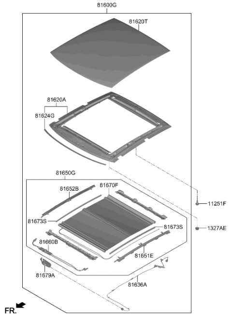 2023 Hyundai Genesis GV60 Sunroof Diagram