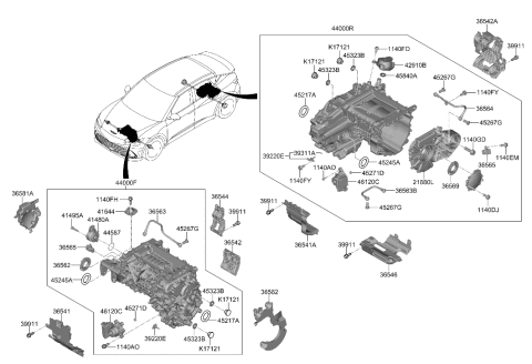 2008 Hyundai Azera Shift By Wire-Actuator Assembly Diagram for 42910-18000