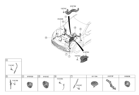 2023 Hyundai Genesis GV60 Front Wiring Diagram 1