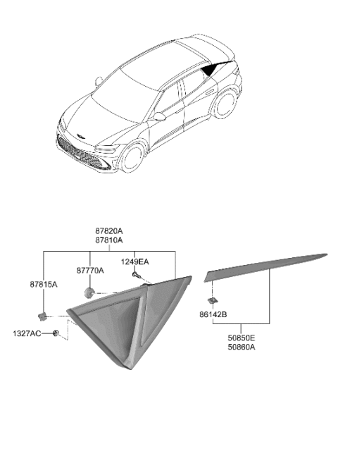 2023 Hyundai Genesis GV60 Nut-Washer Assembly Diagram for 87819-2H000