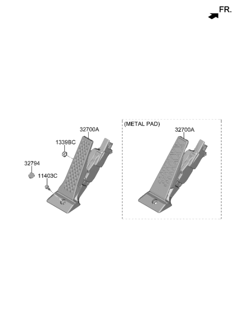2008 Hyundai Azera PEDAL ASSY-ACCELERATOR Diagram for 32700-JI100