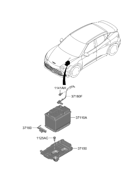 2023 Hyundai Genesis GV60 TRAY ASSY-BATTERY Diagram for 37150-GI000