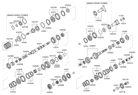 2018 Hyundai Elantra Key-Synchronizer Diagram for 43372-3A010