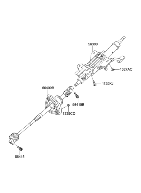 2011 Hyundai Genesis Coupe Steering Column & Shaft Diagram