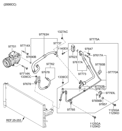 2011 Hyundai Genesis Coupe Aircon System-Cooler Line, Front Diagram 1