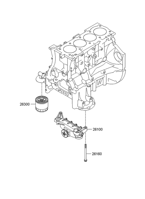 2008 Hyundai Genesis Coupe Front Case & Oil Filter Diagram 1