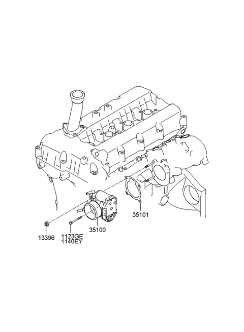 2008 Hyundai Genesis Coupe Throttle Body & Injector Diagram