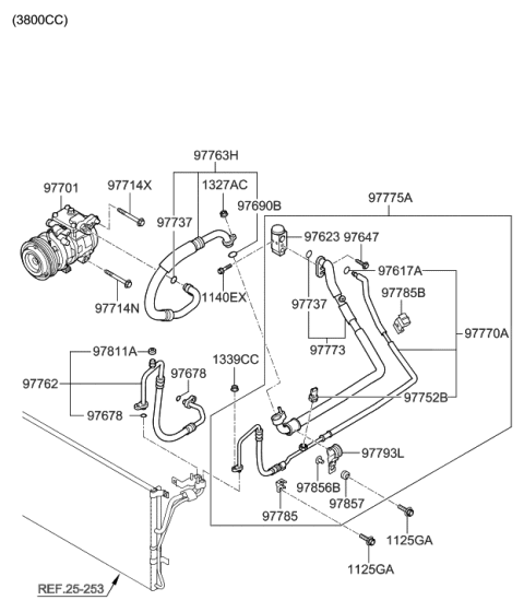 2011 Hyundai Genesis Coupe Aircon System-Cooler Line, Front Diagram 2