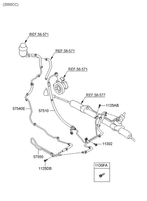 2008 Hyundai Genesis Coupe Power Steering Hose & Bracket Diagram 1