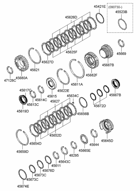 2012 Hyundai Genesis Coupe Ring"D" Diagram for 45614-4C000