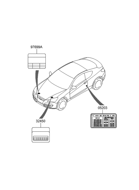 2011 Hyundai Genesis Coupe Label-1 Diagram for 32450-2C402