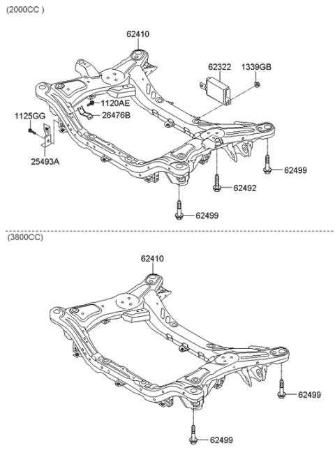 2012 Hyundai Genesis Coupe Front Suspension Crossmember Diagram