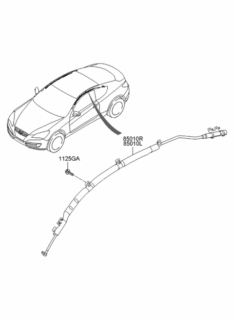 2010 Hyundai Genesis Coupe Sunvisor & Head Lining Diagram 3