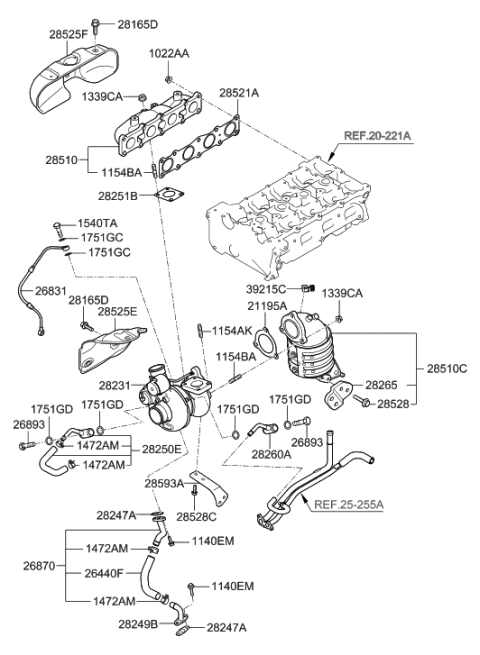 2008 Hyundai Genesis Coupe Exhaust Manifold Diagram 1