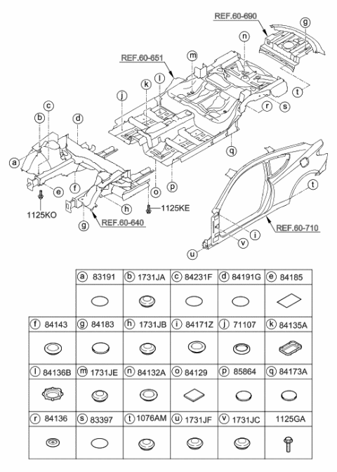 2011 Hyundai Genesis Coupe Isolation Pad & Floor Covering Diagram 2