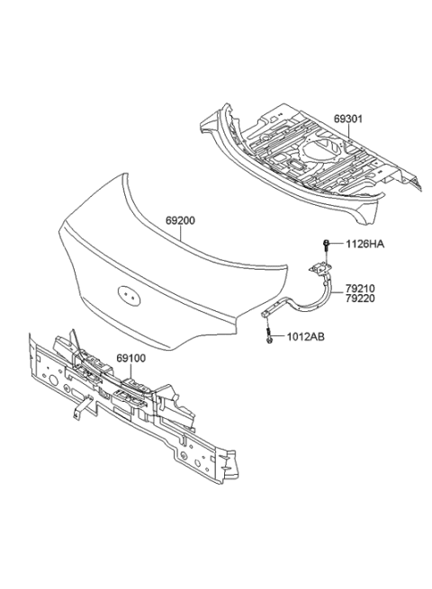 2008 Hyundai Genesis Coupe Back Panel & Tail Gate Diagram