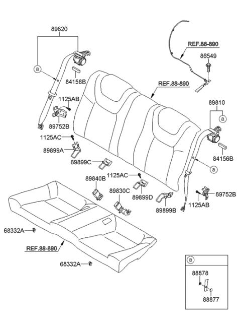 2012 Hyundai Genesis Coupe Rear Seat Belt Diagram