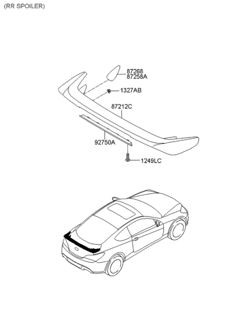 2008 Hyundai Genesis Coupe Roof Garnish & Rear Spoiler Diagram 2