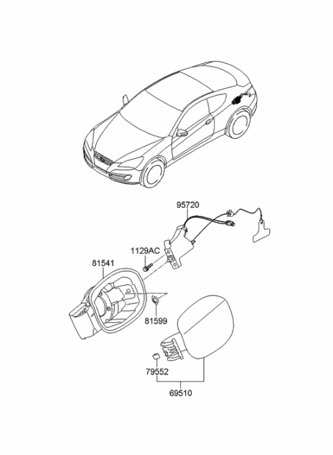 2010 Hyundai Genesis Coupe Fuel Filler Door Diagram