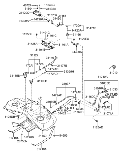 2009 Hyundai Genesis Coupe Fuel System Diagram 1