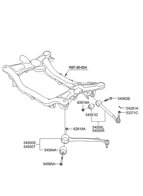 2009 Hyundai Genesis Coupe Front Suspension Lower Arm Diagram