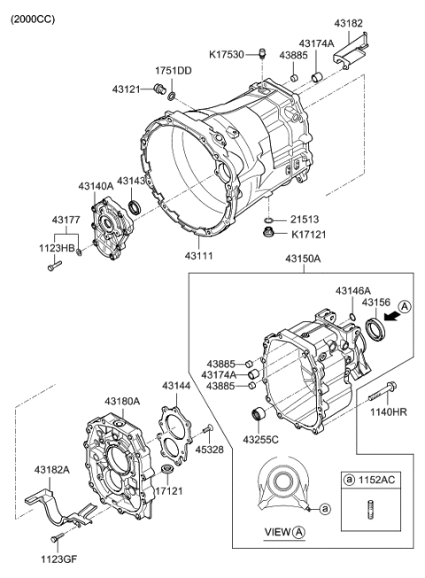 2011 Hyundai Genesis Coupe Transaxle Case-Manual Diagram 1