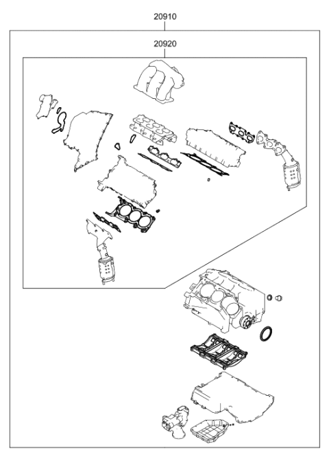 2012 Hyundai Genesis Coupe Engine Gasket Kit Diagram 2