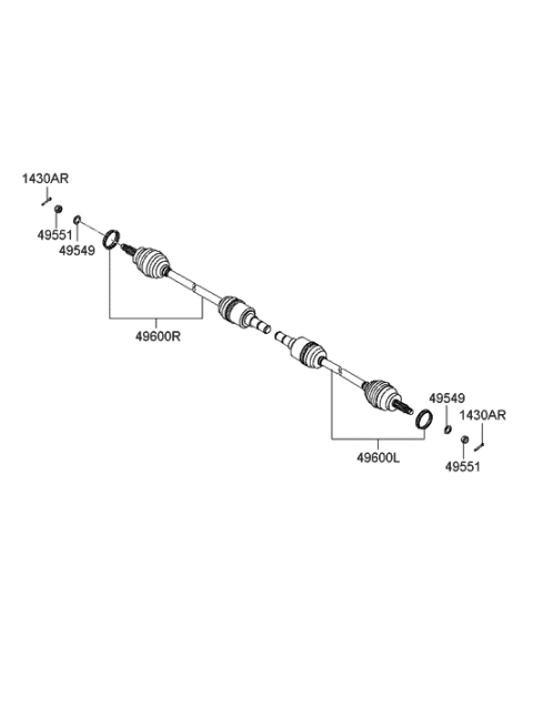 2011 Hyundai Genesis Coupe Drive Shaft-Rear Diagram