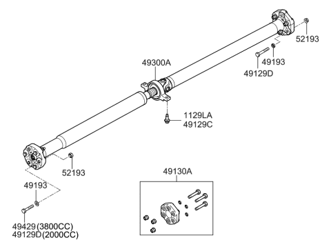 2019 Hyundai Elantra Shaft Assembly-PROPELLER Diagram for 49300-2M151