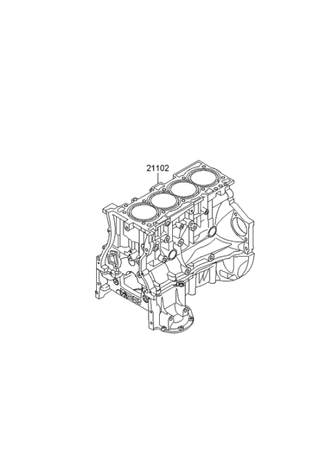 2012 Hyundai Genesis Coupe Short Engine Assy Diagram 1