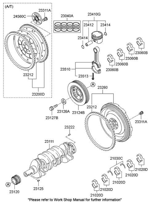 2012 Hyundai Genesis Coupe Crankshaft & Piston Diagram 1