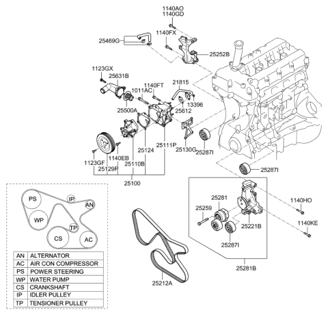 2010 Hyundai Genesis Coupe Coolant Pump Diagram 1