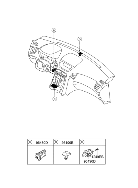 2008 Hyundai Genesis Coupe Holder Assembly-Button Start Diagram for 95490-2M050