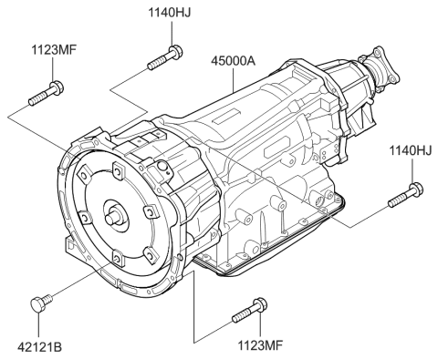2009 Hyundai Genesis Coupe Reman Automatic Transmission Assembly Diagram for 00268-4C600