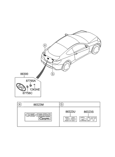 2011 Hyundai Genesis Coupe Emblem Diagram