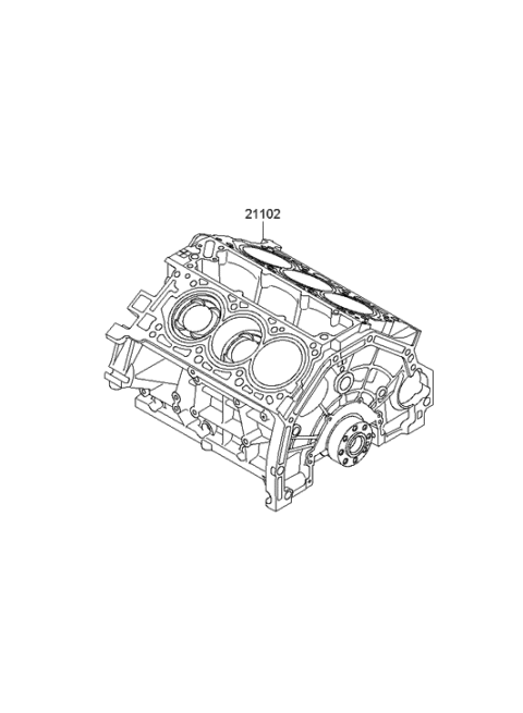 2010 Hyundai Genesis Coupe Discontinued Reman Engine Diagram for 214G2-3CU00-HRM